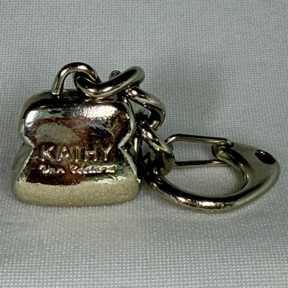 Kathy Van Zeeland Handbag Charm Keychain Silver Metal Y2K McBling Accessory Chic
